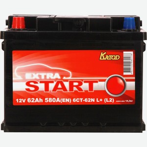 Батарея аккумуляторная EXTRA START 6CT-62N L+(L2), Россия