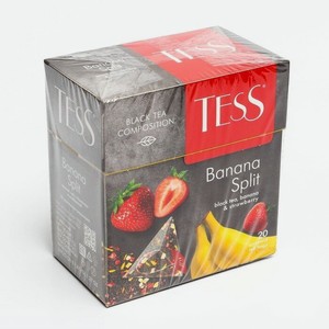 Чай черный Орими Трейд Tess Banana Split, клубника, 20 п * 1,8 г