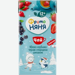 Чай детский ФрутоНяня из яблок, клубники и черной смородины с шиповником, 200мл Россия