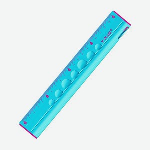 Линейка Y-plus 20см + точилка + ластик + чернографитный карандаш голубая пластиковая RX170100 BU
