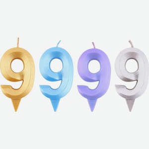 Свеча ХАМЕЛЕОН Цифра 9 Грань, в ассортименте L1707,L1919,L1929,L1697, Китай