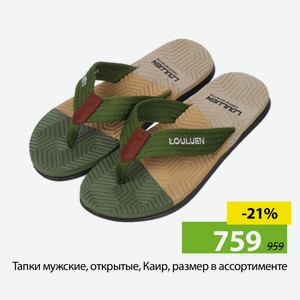 Тапки мужские, открытые, Каир, размер в ассортименте