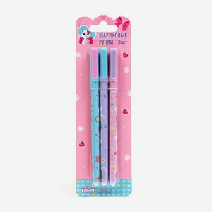 Ручки шариковые Erhaft Кошечки 3шт CT1014