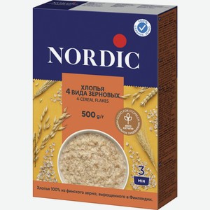 Хлопья Nordic 4 вида зерновых, 500г Россия