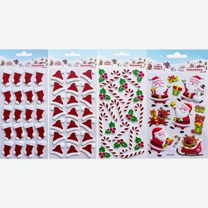 Наклейки Santa Club мягкие новогодние в ассортименте 1шт.