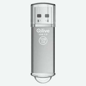 Флешка Qilive USB 3.2 gen 1 с колпачком алюминий серебро, 128GB