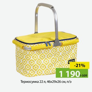 Термосумка 22 л, 46х29х26 см, п/э
