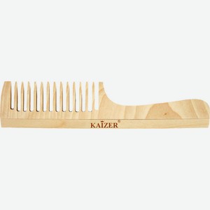Гребень д/волос Kaizer деревянный с ручкой редкие зубцы 185мм