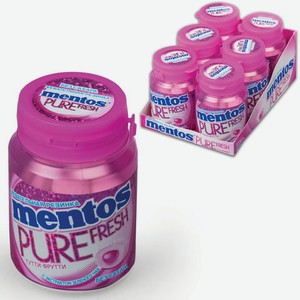 Жевательная резинка MENTOS Pure Fresh  Тутти-Фрутти  с экстрактом зеленого чая, 54 г, банка,ш/к14709