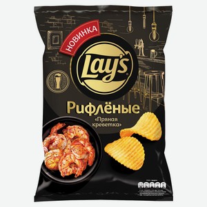 Чипсы картофельные Lay s рифленые со вкусом пряная креветка, 90 г