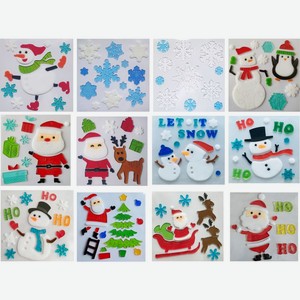 Наклейки Santa Club на окно Новогоднее настроение в ассортименте 1 лист