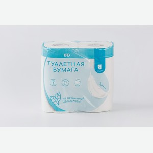 Бумага туалетная 2 слоя белая, 4 рулона 300 г
