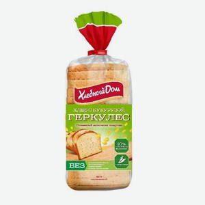 Хлеб пшеничный Хлебный дом Геркулес с кукурузой в нарезке, 255 г