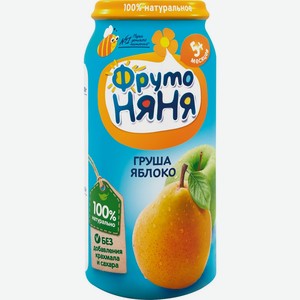 Детское питание пюре ФРУТОНЯНЯ из груш и яблок д/пит детей раннего возраста с 5 мес ст/б, Россия, 250 г