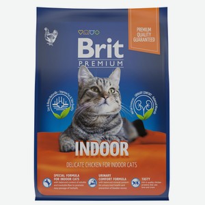 Корм Brit для взрослых кошек домашнего содержания курица, 2кг