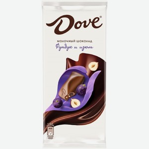 Шоколад молочный Dove с изюмом и дроблёным фундуком, 90г
