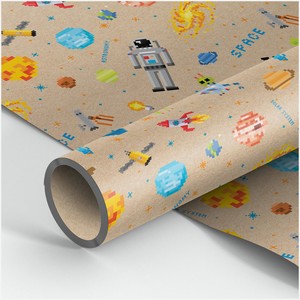 Упаковочная бумага крафт 70*100см, MESHU  Космос , 70г/м2