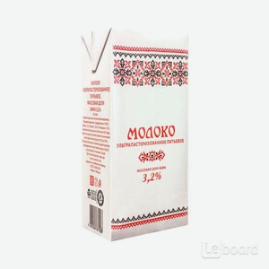 Молоко Кружева ультрапастеризованное 3,2%, 973 мл, тетрапак