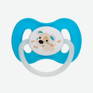 CANPOL BABIES Пустышка латексная Bunny&Company круглая, 0-6 месяцев, 1 шт.; синий