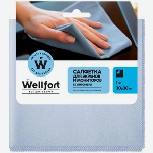 Салфетка для экранов и мониторов Wellfort микрофибра в ассортименте 21 г