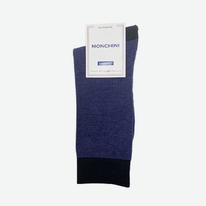 Носки мужские Monchini артМ110 - Синий, Черная пятка, 39-41