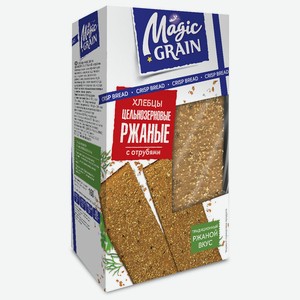 Хлебцы Magic Grain Цельнозерновые ржаные с отрубями 160г