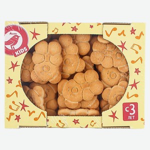Печенье с сахаром АШАН Красная птица Kids Мишуня, 250 г