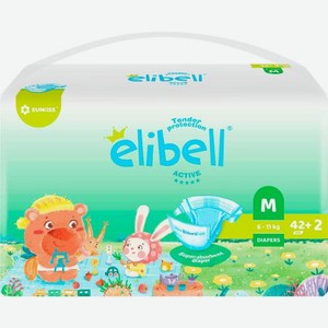 Подгузники для детей Elibell Active р.m 6-11кг 44шт 1.27 кг