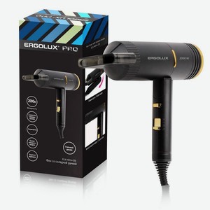 Фен со складной ручкой ERGOLUX ELX HD14 C02 черный/золото PRO 2000 Вт.