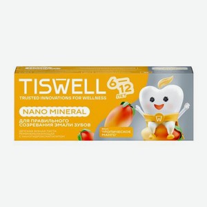 Зубная паста детская Tiswell реминерализующая с наногидроксиапатитом Тропическое манго с 6 лет 60мл