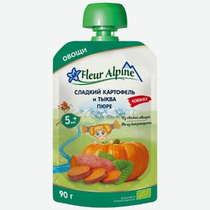 Пюре Fleur Alpine сладкий картофель-тыква c 5 месяцев, 6х90г