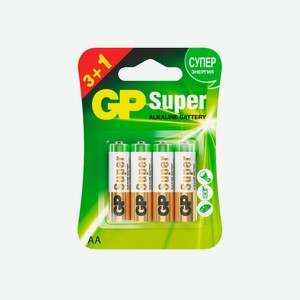 Батарейка GP Super АA LR06 3+1 шт. 15A3/1PPS-2CR4