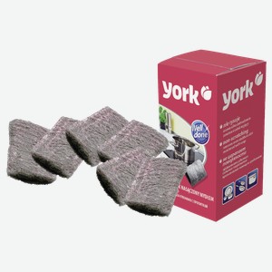 Мочалки с пропиткой York 6 x 5.5 x 1см, 6шт