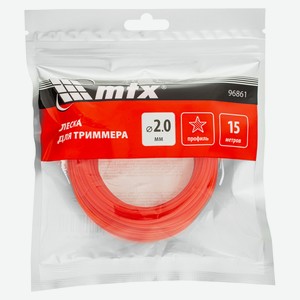 Леска для триммера MTX с сечением звезда, 2 мм х 15 м