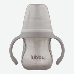 Поильник-непроливайка Lubby от 6м с мягким носиком, ручками и грузиком 180мл
