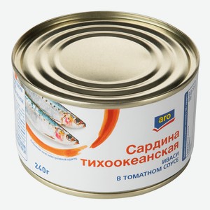 aro Сардина тихоокеанская иваси в томатном соусе, 240г