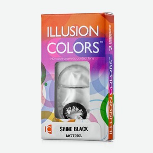 ILLUSION Цветные контактные линзы colors SHINE black, -2.00 / 8.6 / 14 / 2шт.