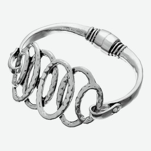 UVI JEWELLERY Браслет серебристый с чернением Овалы на магнитном замке, цвет: Серебряный, размер: 17