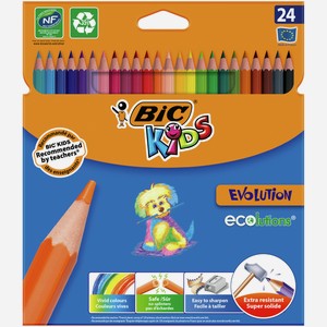 Карандаши цветные BIC Kids Evolution, 24шт