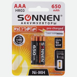 Аккумуляторы ААA 650mAh 2шт