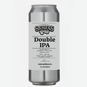 Пиво Салденс (Saldens) Double IPA Эль светлое, 0.45л