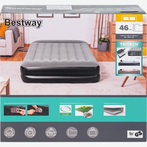 Матрас надувной Bestway Built-In Pump c электронасосом, 203х152х46см