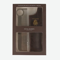 Мужская расческа с чехлом Royal Barber для волос