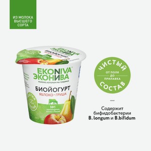 БЗМЖ Биойогурт Эконива 2,8% яблоко/груша 125г