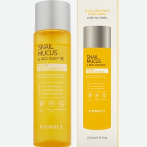 Тонер-эссенция Consly Snail Mucus Niacinamide Repair восстанавливающий с муцином улитки и ниацинамидом, 200мл