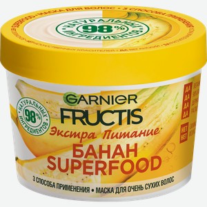 Маска для очень сухих волос FRUCTIS Superfood Банан, питательная, 390мл