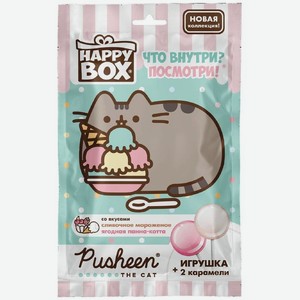 Карамель Happy Box Pusheen на палочке Сливочное мороженое-Панна-котта с лесными ягодами, 20г