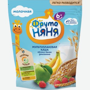 Детское питание каша ФРУТОНЯНЯ мультизл. молоч с яблоком бананом и земл с 6 мес, Россия, 200 г