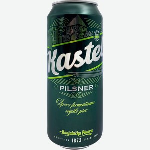 Пиво светлое KASTEEL Кастил Пилснер пастер. фильтр. алк.4,6% ж/б