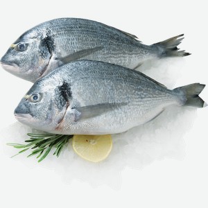Дорадо мороженная ЛЕНТА FRESH неразделанная с головой 300–600г, весовая